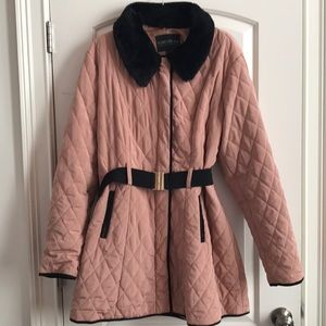 Forever 21 Plus Quilted Contrast Coat with Belt